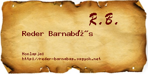 Reder Barnabás névjegykártya